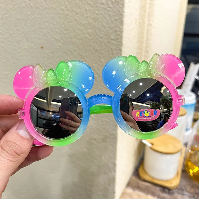 New Colorful Color Film Children's Sunglasses Gradient Bow Big Ears Children's Sunglasses Cute Glasses Trend