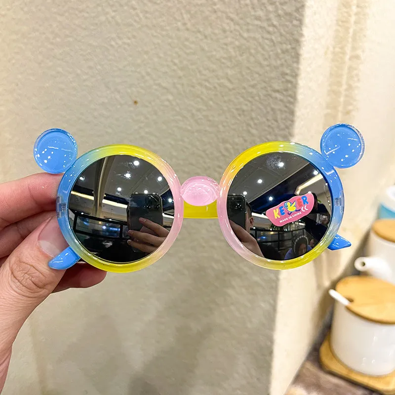 New Colorful Color Film Children's Sunglasses Gradient Bow Big Ears Children's Sunglasses Cute Glasses Trend