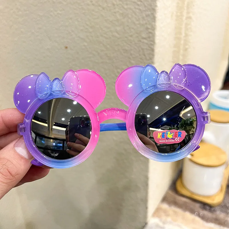 New Colorful Color Film Children's Sunglasses Gradient Bow Big Ears Children's Sunglasses Cute Glasses Trend