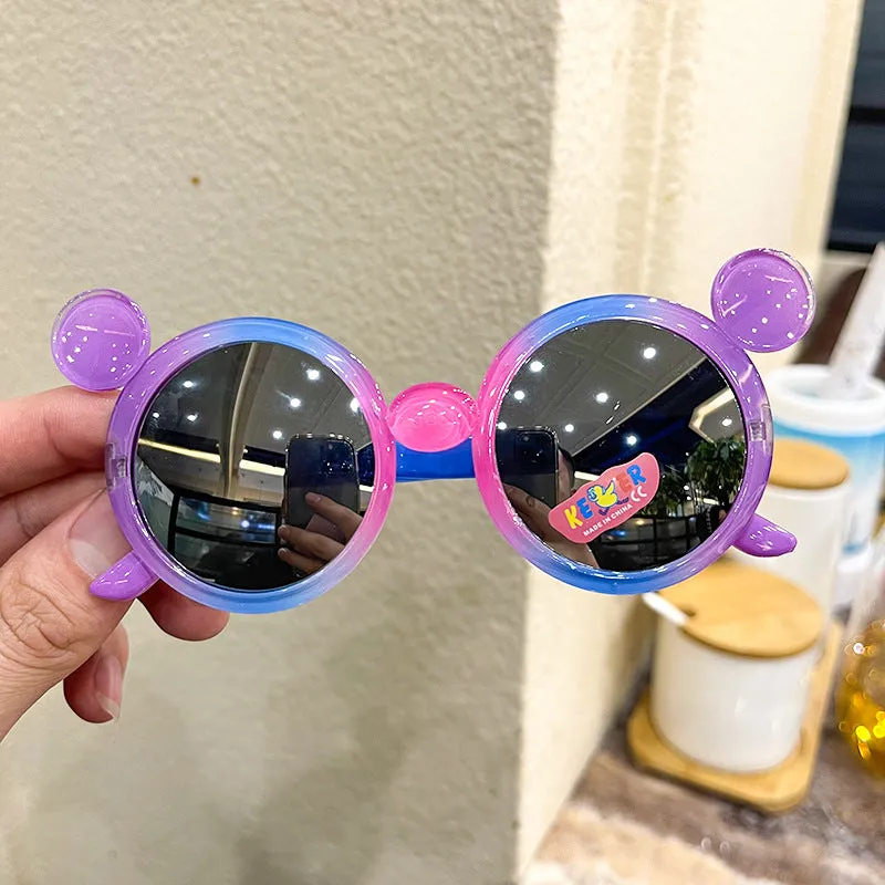 New Colorful Color Film Children's Sunglasses Gradient Bow Big Ears Children's Sunglasses Cute Glasses Trend