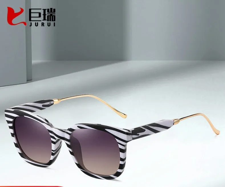 New Cool Trendy Polarized Sunglasses Zebra Pattern Textured Sunglasses Simple and Elegant Men’s and Women’s Sunglasses