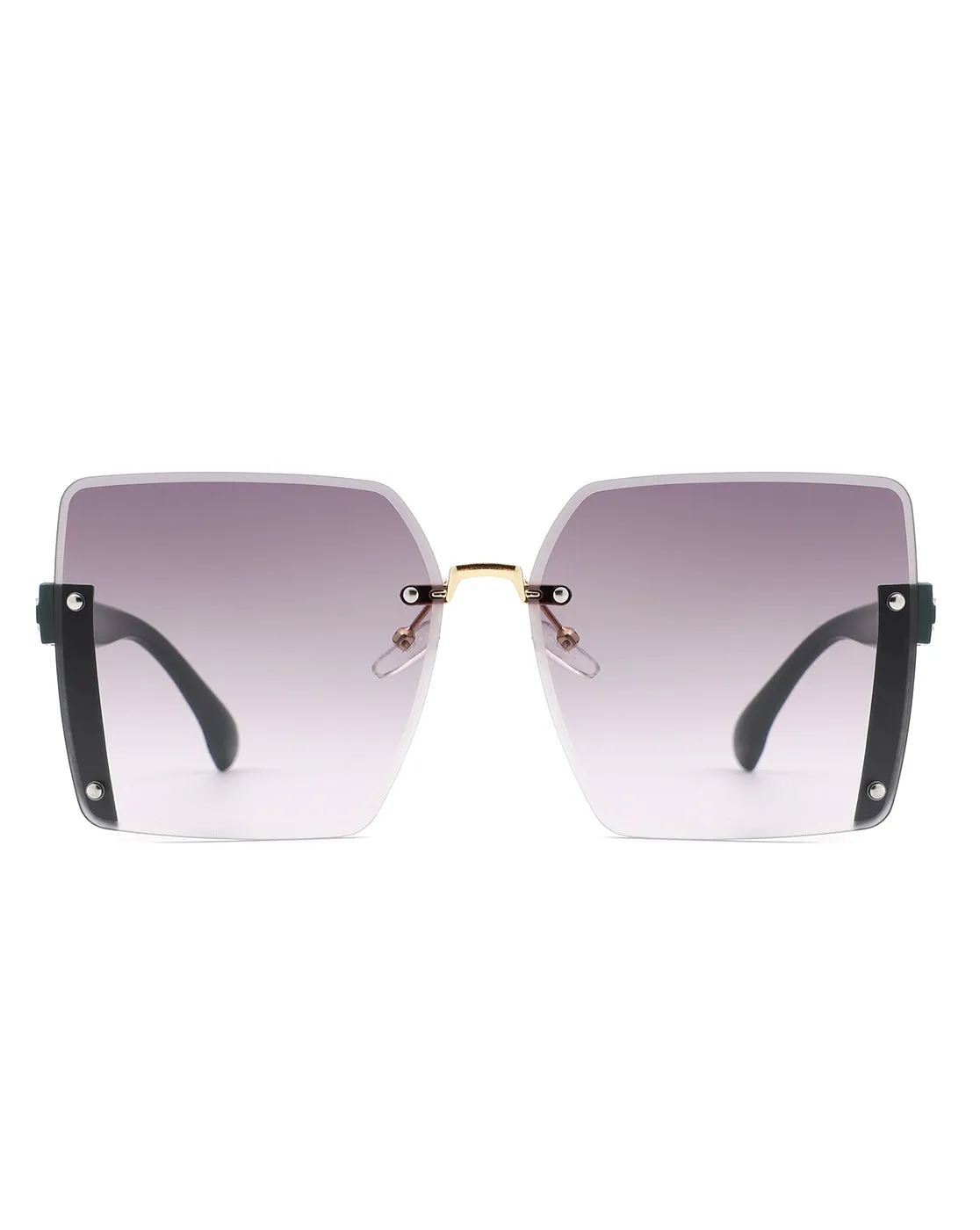 Nysera - Rimless Fashion Square Flat Top Sunglasses