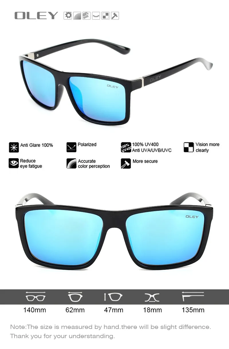 Oley Brand Sunglasses Men Classic Male Square Glasses Driving Travel Eyewear Unisex Y6625