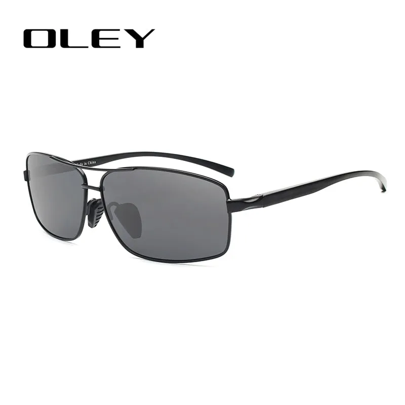 Oley Men Polarized Sunglasses Aluminum Magnesium Driving Glasses Rectangle Shades Y1347