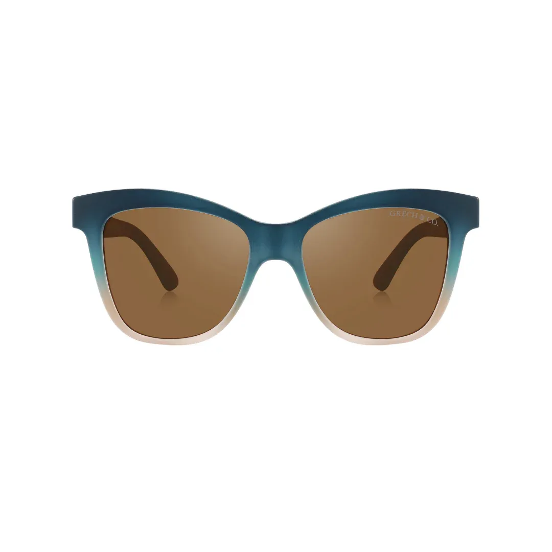 Polarized Bendable Adult Wayfarer Sunglasses - Desert Teal Ombre