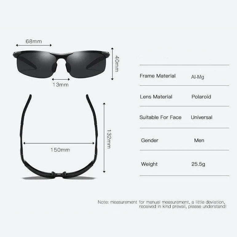 Polarized Semi-Rimless Sunglasses