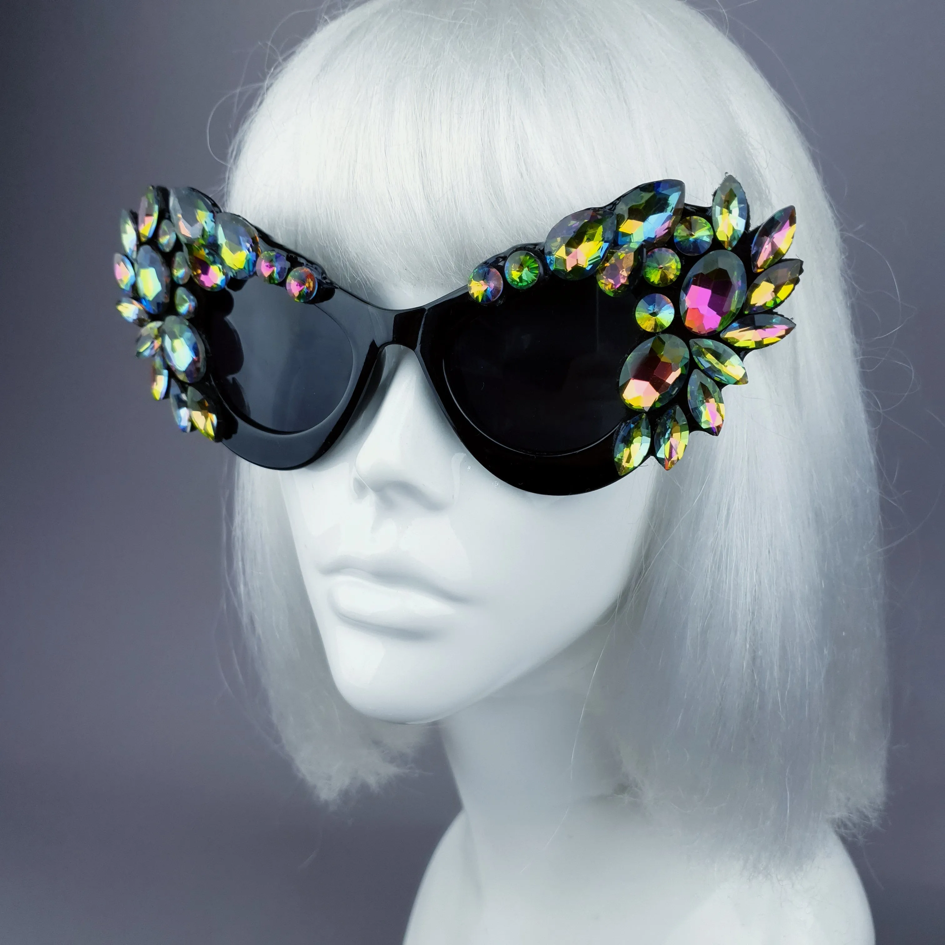 "Esmaralda" Iridescent Jewel Cats Eye Sunglasses