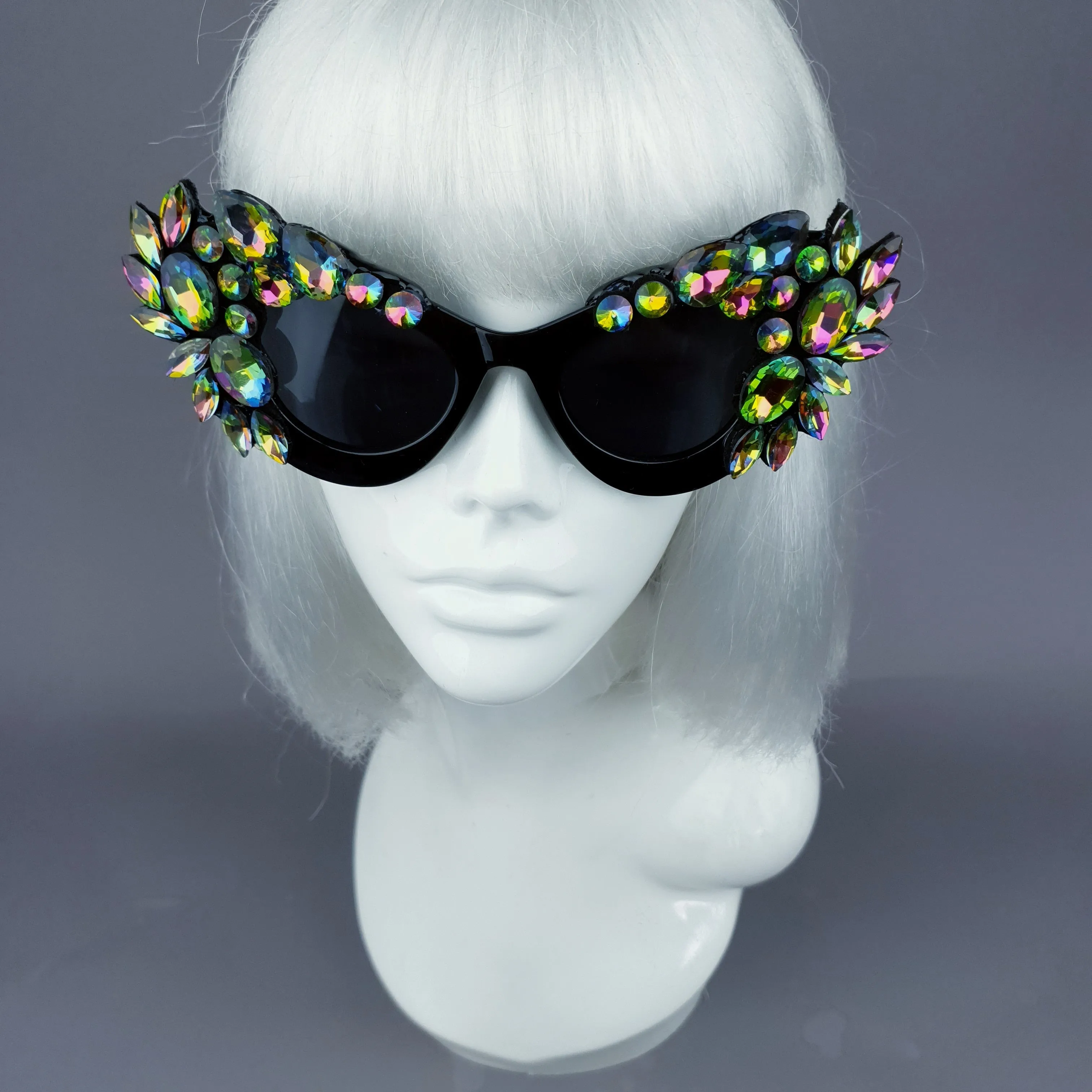 "Esmaralda" Iridescent Jewel Cats Eye Sunglasses