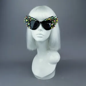 "Esmaralda" Iridescent Jewel Cats Eye Sunglasses