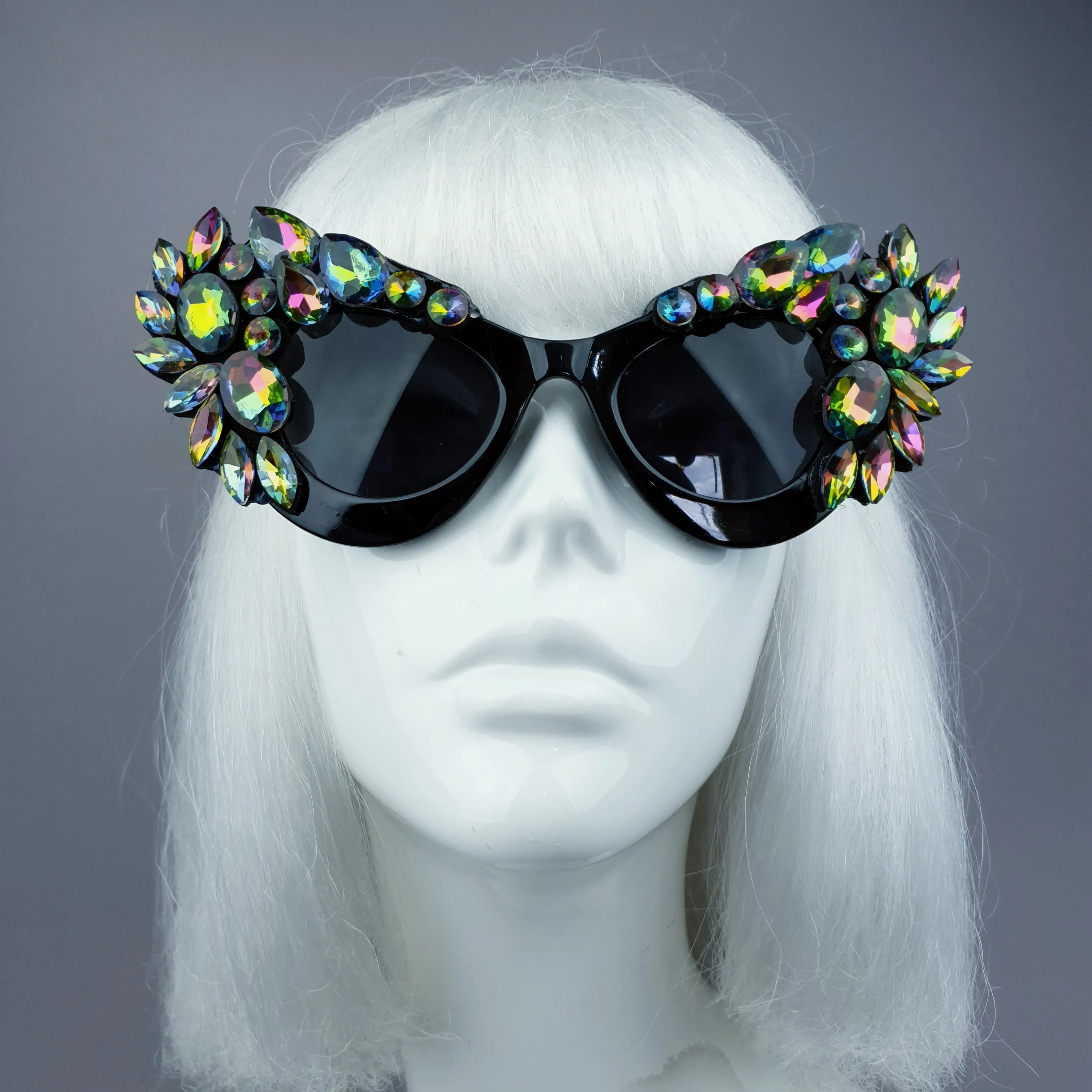 "Esmaralda" Iridescent Jewel Cats Eye Sunglasses