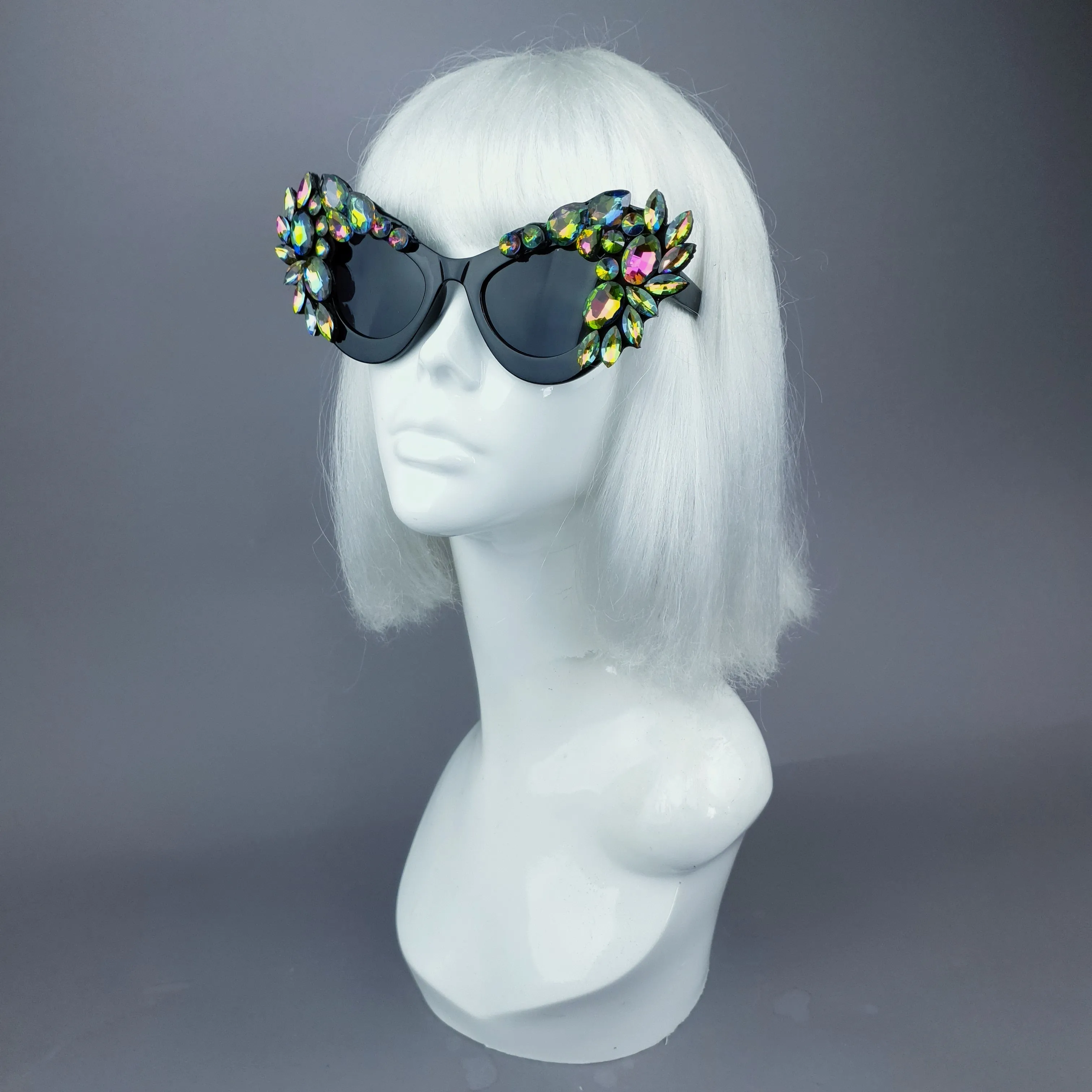 "Esmaralda" Iridescent Jewel Cats Eye Sunglasses