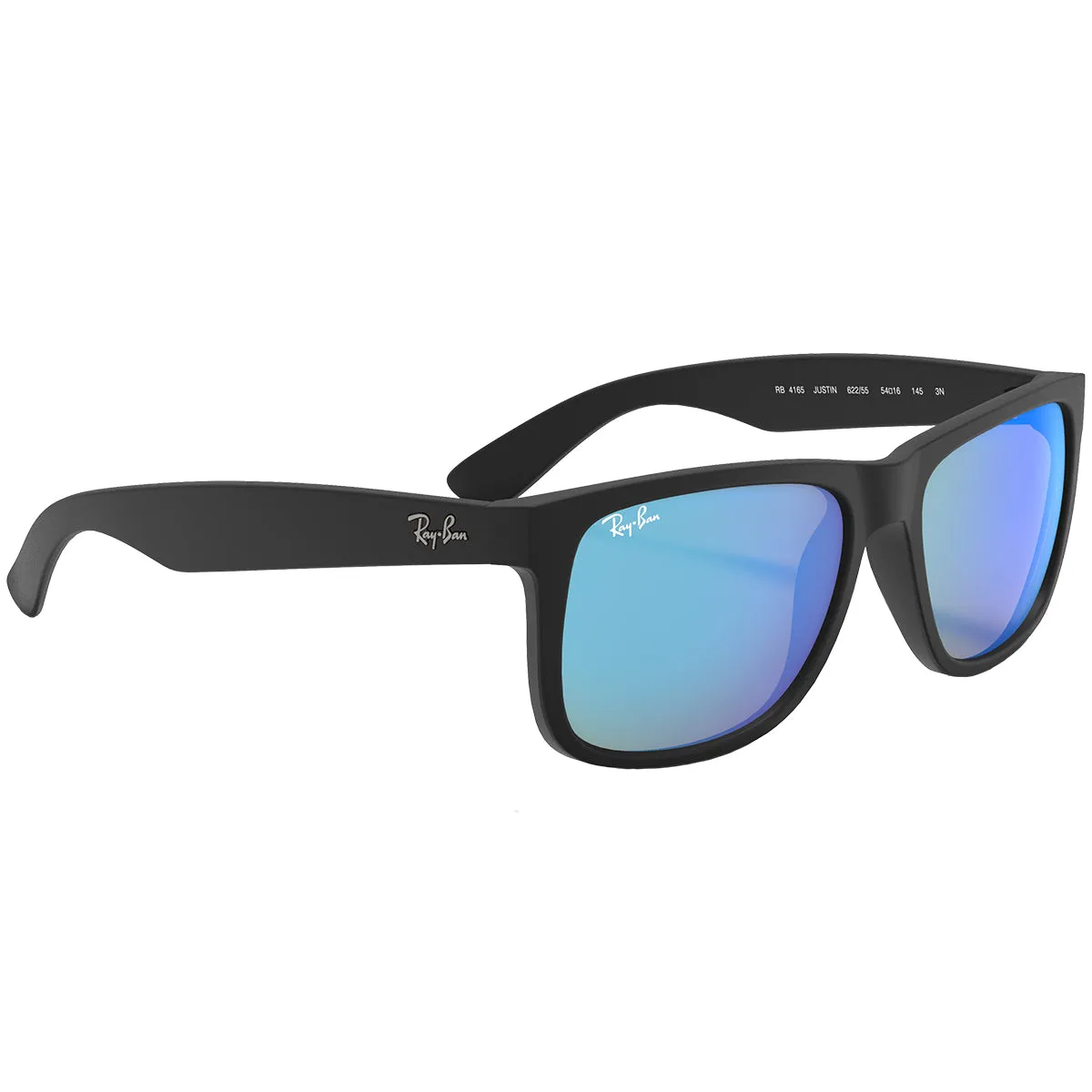 Ray-Ban Justin Color Mix Mirror Sunglasses - Matte Black/Blue