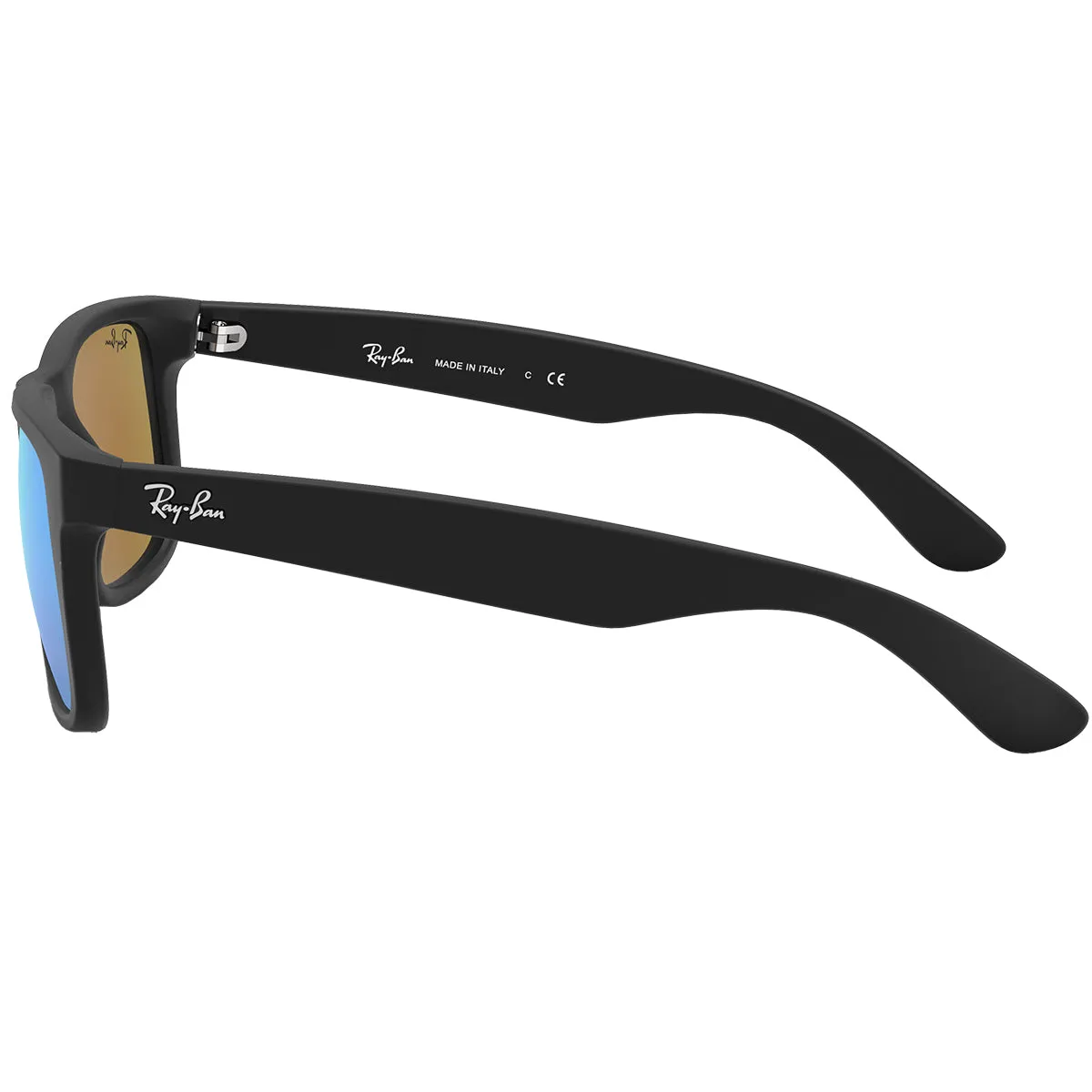 Ray-Ban Justin Color Mix Mirror Sunglasses - Matte Black/Blue