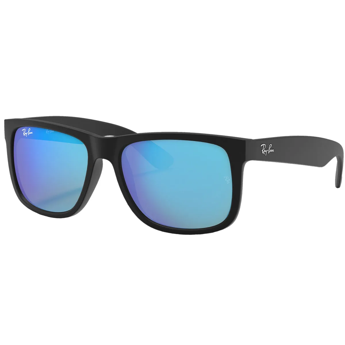 Ray-Ban Justin Color Mix Mirror Sunglasses - Matte Black/Blue