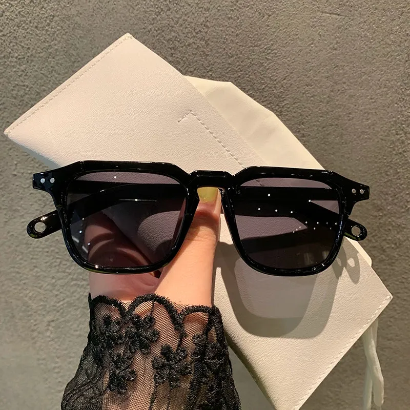 Retro Korean Type New Arrival Sun Shade Small Square Box Sunglasses for Women Trendy Stylish Men Couple round Face Internet Celebrity Fashionable Sunglasses