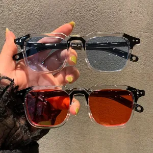 Retro Korean Type New Arrival Sun Shade Small Square Box Sunglasses for Women Trendy Stylish Men Couple round Face Internet Celebrity Fashionable Sunglasses