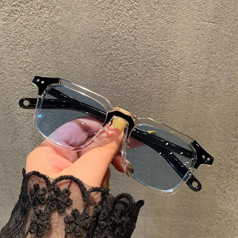 Retro Korean Type New Arrival Sun Shade Small Square Box Sunglasses for Women Trendy Stylish Men Couple round Face Internet Celebrity Fashionable Sunglasses