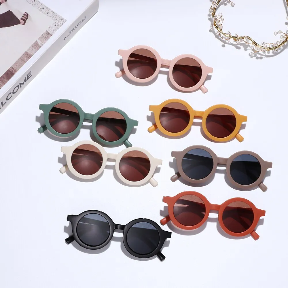 Retro Round Frame Kids Sunglasses UV 400 Protection Eyewear for Children Sun Glasses Girls Boys Outdoor Beach Protection