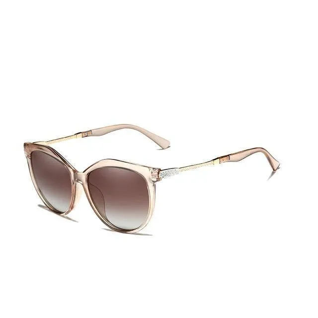 Rhinestone Cat Eye Gradient Lens Polarized Women's Sunglasses