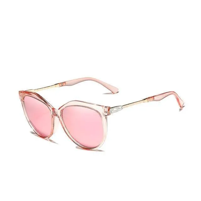 Rhinestone Cat Eye Gradient Lens Polarized Women's Sunglasses