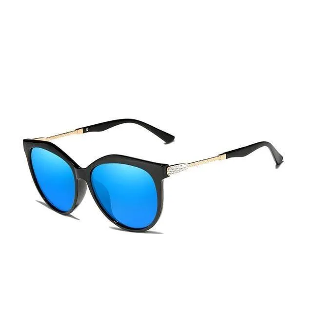 Rhinestone Cat Eye Gradient Lens Polarized Women's Sunglasses