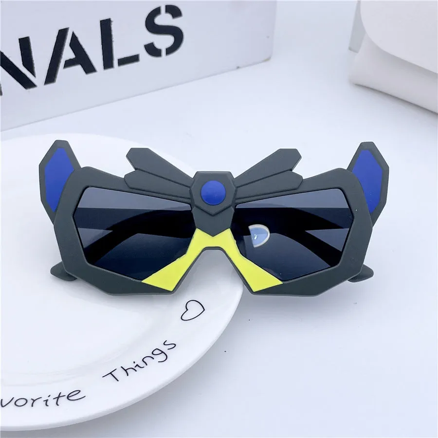 Robot children's sunglasses baby sunglasses mecha car robot boy baby style sunglasses photo show