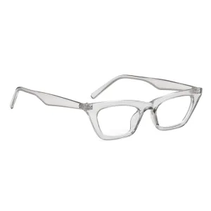 ROYAL SON Blue Ray Cut Transparent Square Cat Eye glasses for Women's Grey Frame - Clear