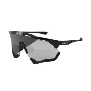 SCICON AEROSHADE XL BLACK GLOSS Sunglasses - PHOTOCHROMIC SILVER MIRROR LENS