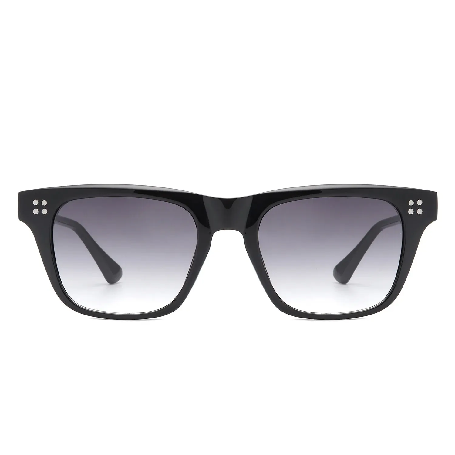 Shimmer - Classic Square Tinted Flat Top Horn-Rimmed Sunglasses