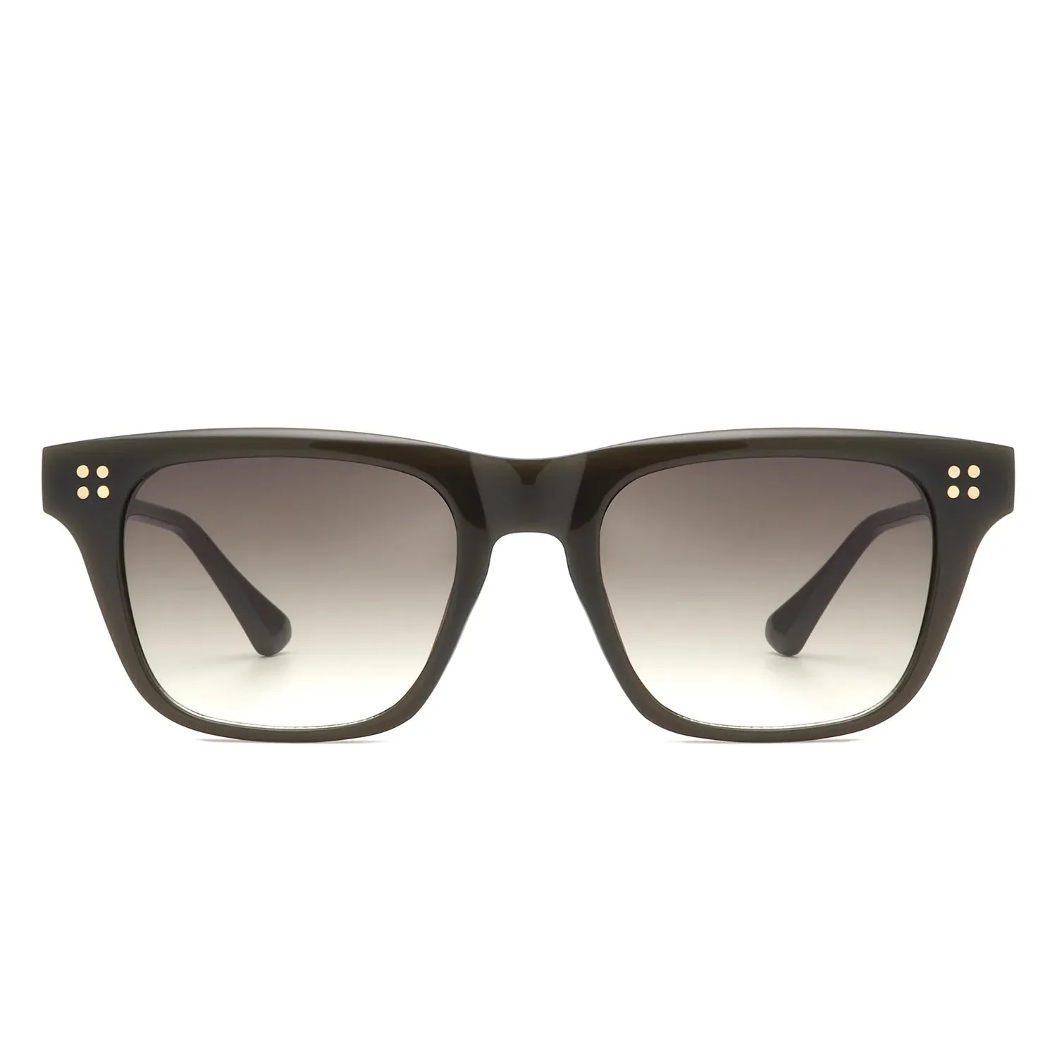 Shimmer - Classic Square Tinted Flat Top Horn-Rimmed Sunglasses