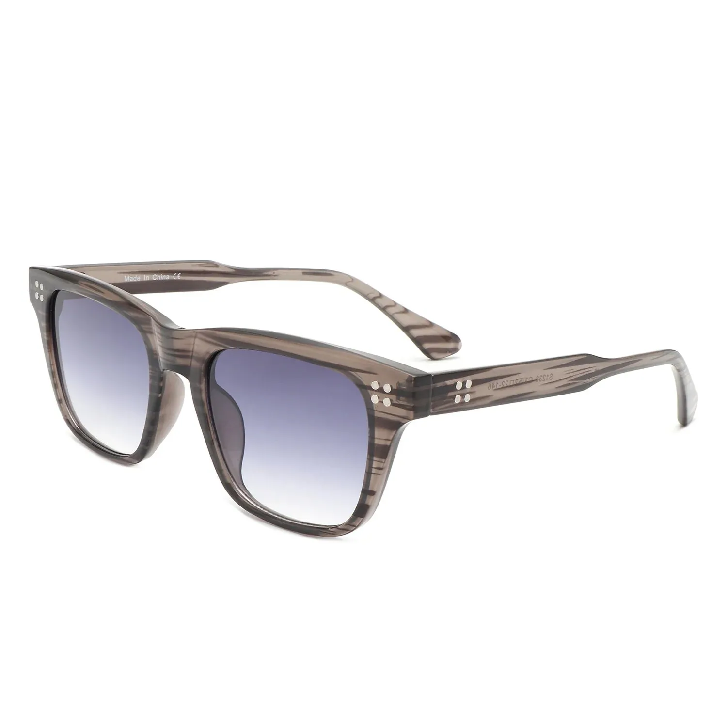 Shimmer - Classic Square Tinted Flat Top Horn-Rimmed Sunglasses