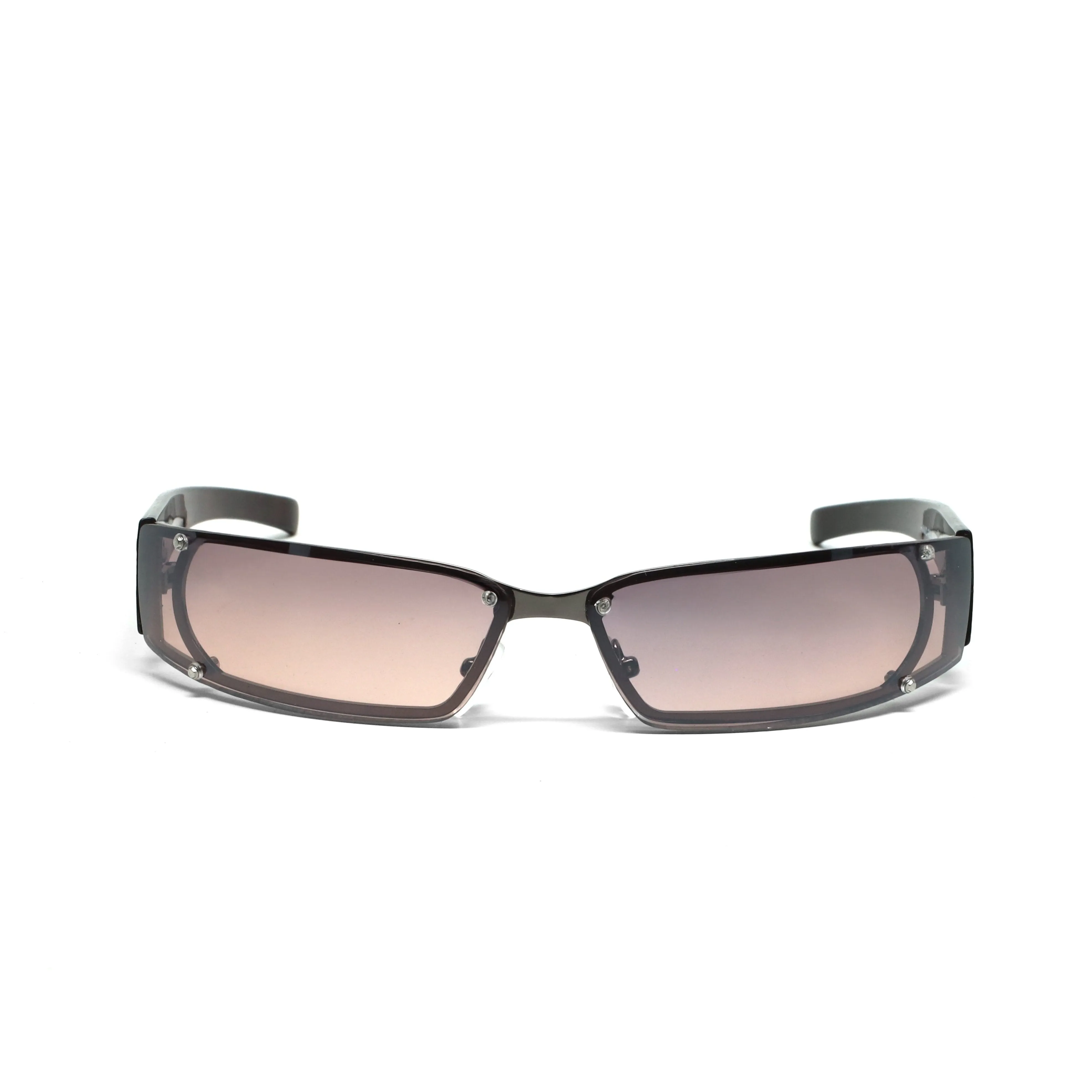 //Style 03// X-Static 1999 Slim Wraparound Rectangle Sunglasses - Crimson