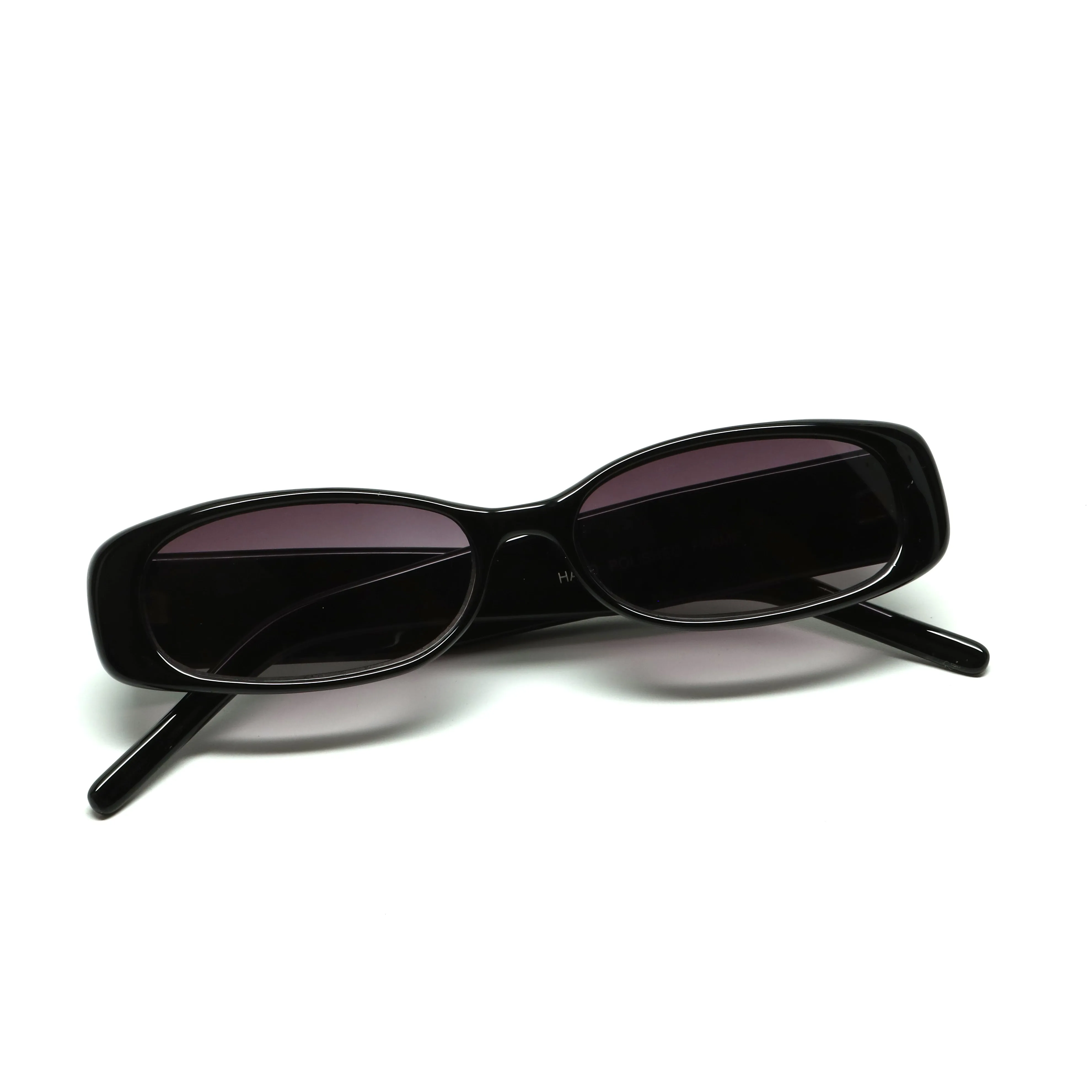 //Style 32// Deluxe Vintage 90s Narrow Rectangle Frame Sunglasses - Black