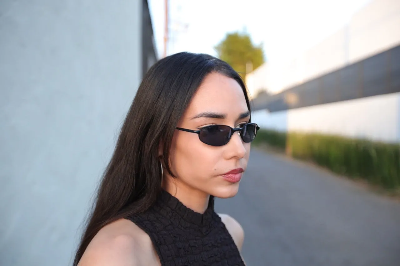 //Style 841// Vintage Small Size 90s Matrix Style Sunglasses - Bronze