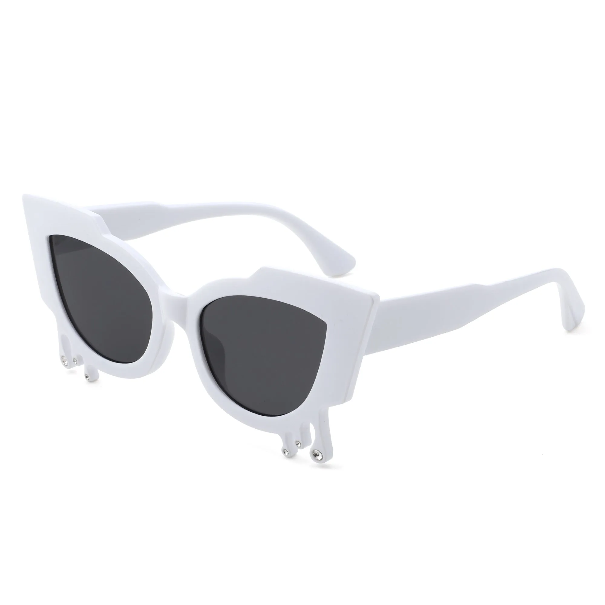 Surge - Irregular Cat Eye Rhinestone Drip Women's Fashion Sunglasses