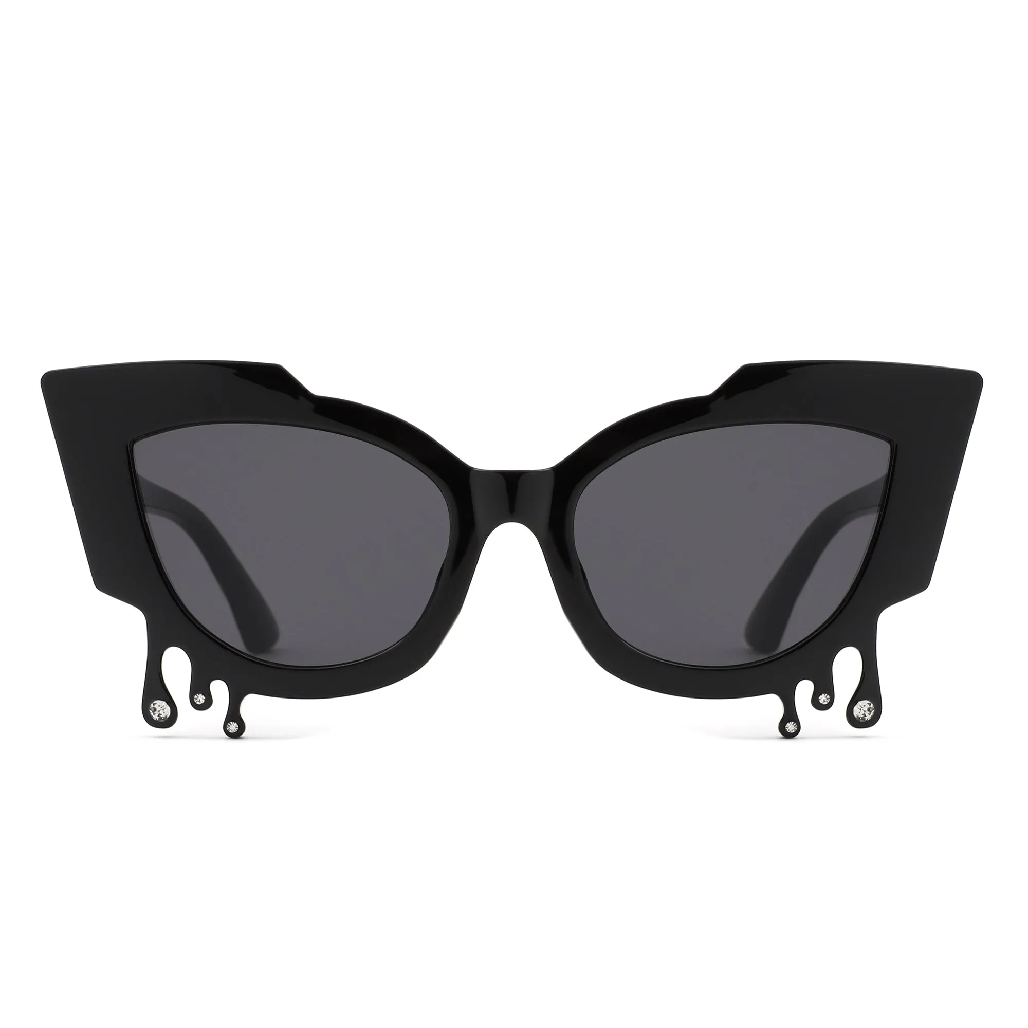 Surge - Irregular Cat Eye Rhinestone Drip Women's Fashion Sunglasses