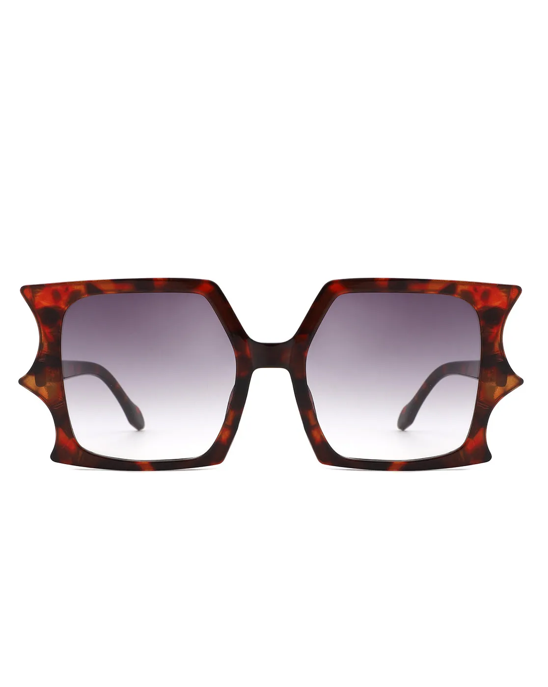 Sylas - Flat Top Irregular Bat Wing Square Sunglasses