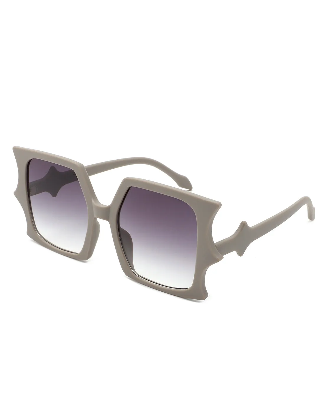 Sylas - Flat Top Irregular Bat Wing Square Sunglasses