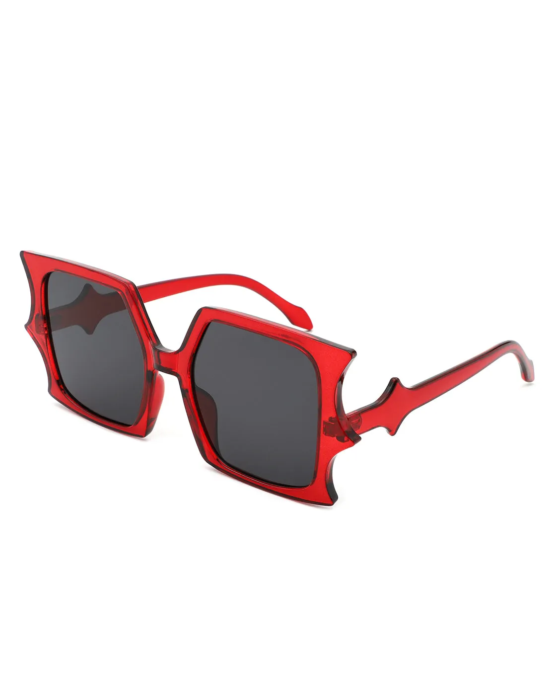 Sylas - Flat Top Irregular Bat Wing Square Sunglasses