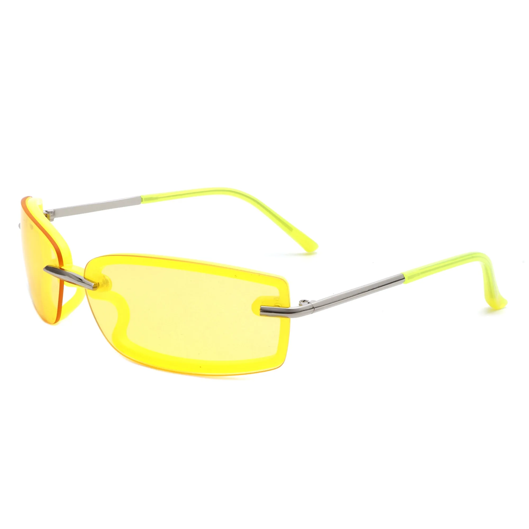 Thalyn - Rectangle Sleek Tinted Sports Color Pop Sunglasses