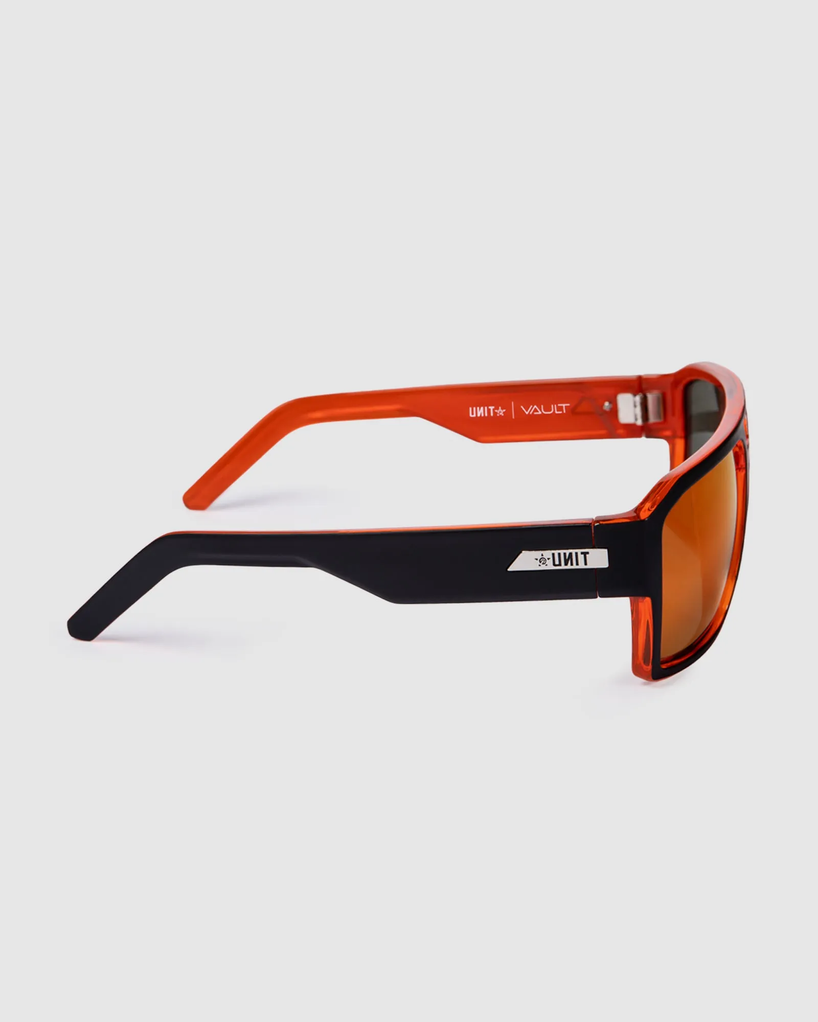 UNIT Sunglasses Vault -  Matte Black Orange Polarised