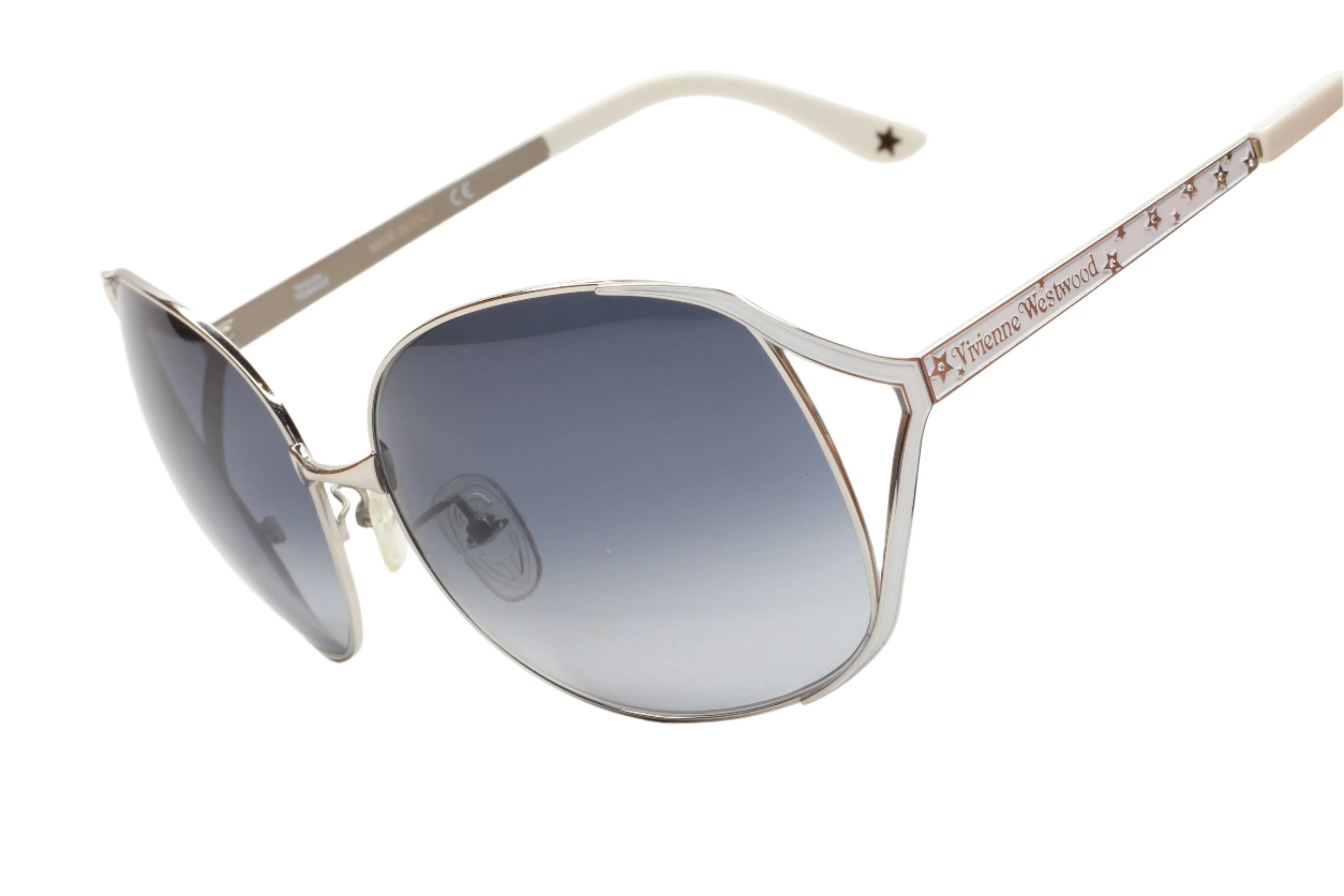 Vivienne Westwood VW713 02 Silver White Metal Luxury Sunglasses