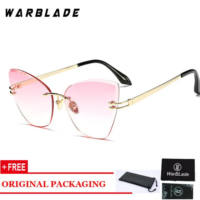 Warblade Women's Cat Eye Rimless Acetate Eyeglasses 5098