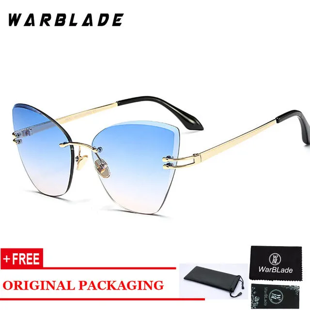 Warblade Women's Cat Eye Rimless Acetate Eyeglasses 5098