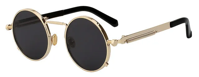 Xiu Oem Round Circle Steampunk Sunglasses Men Women Mirror Lens Uv400