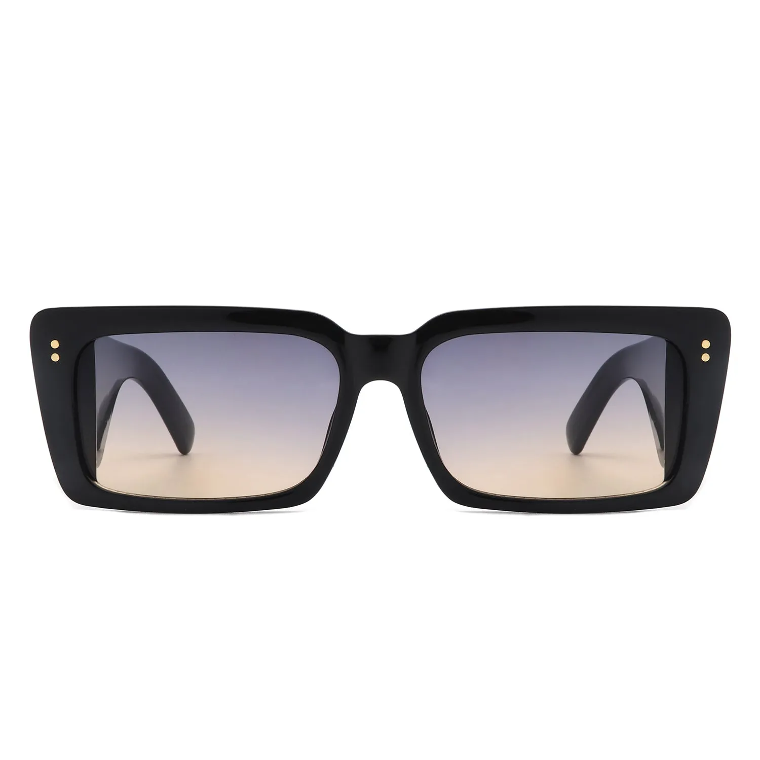 Yoplines - Retro Rectangle Square Flat Top Tinted Sunglasses