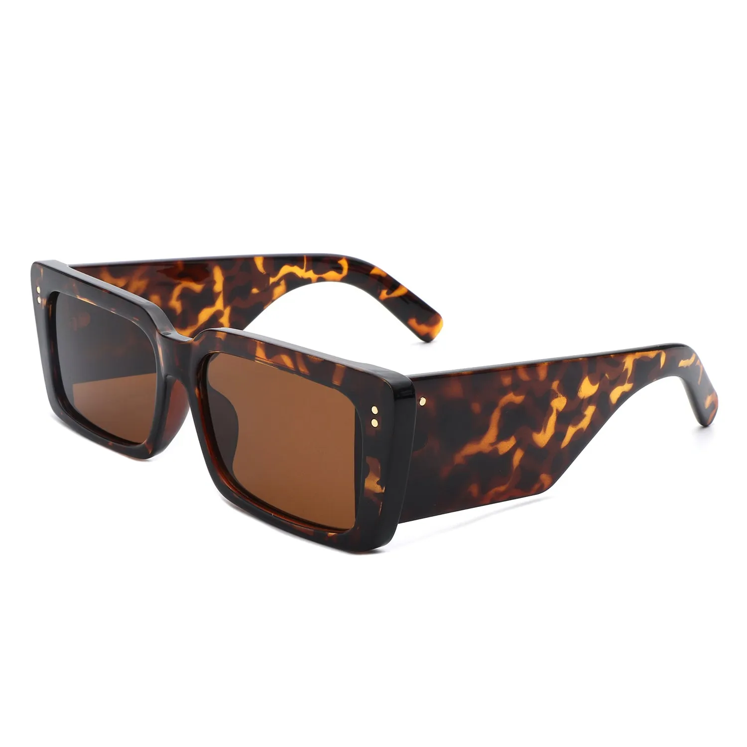 Yoplines - Retro Rectangle Square Flat Top Tinted Sunglasses