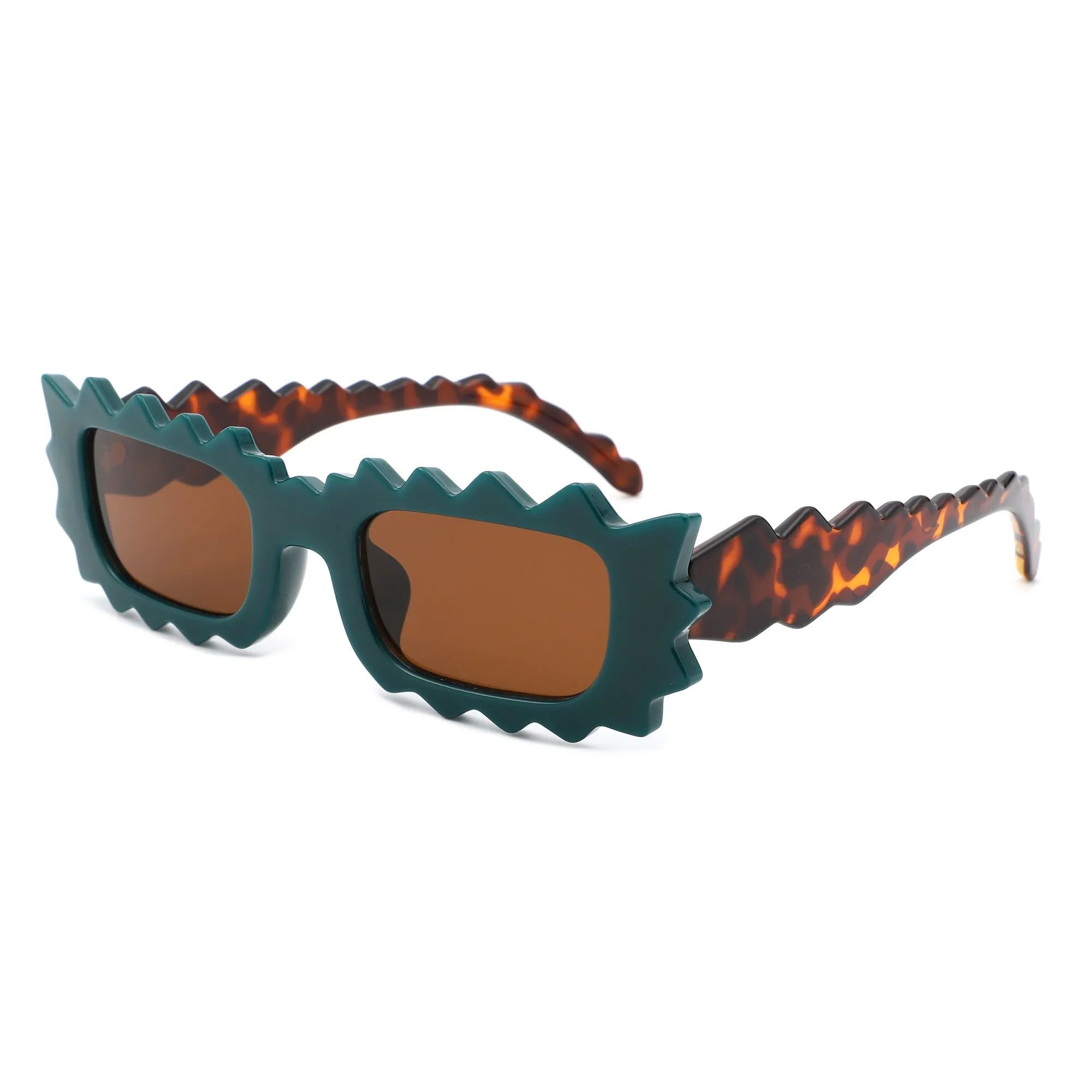 Zenn - Rectangle Modern Spike Irregular Wavy Square Sunglass